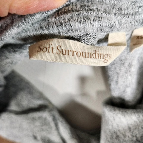 Soft Surroundings Heather Gray Knit Fuzzy‎ Long Sleeve Sweater Womens XS - Picture 7 of 10